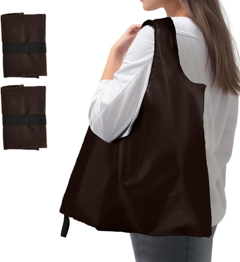 Criyar Foldable Shopping Bag, Washable Reusable Grocery with Holder, Nylon Tote Bags - Image 1